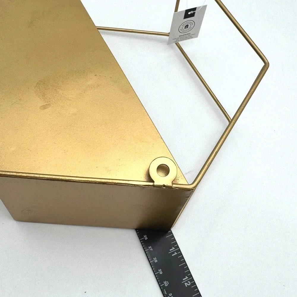 DECOCRATED NEW NWT Gold Metal‎ Hexagon Geometric Wall Planter Decorative Hanging